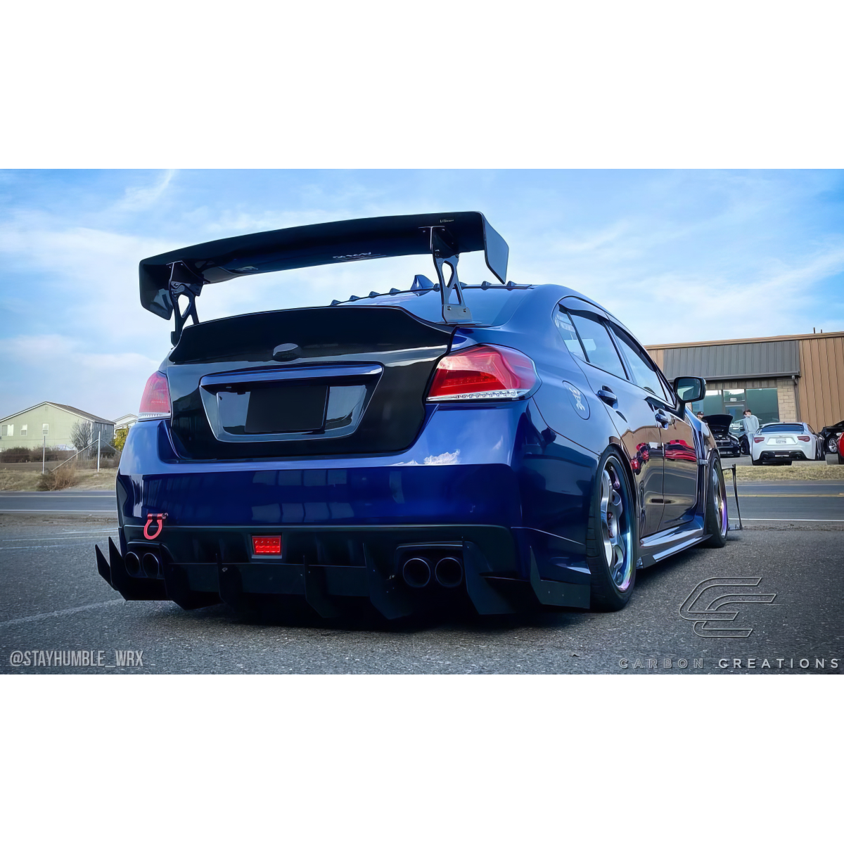 Modify your Subaru WRX 2015 with our Exterior/Trunks - Rear angle view showcasing the carbon fiber trunk