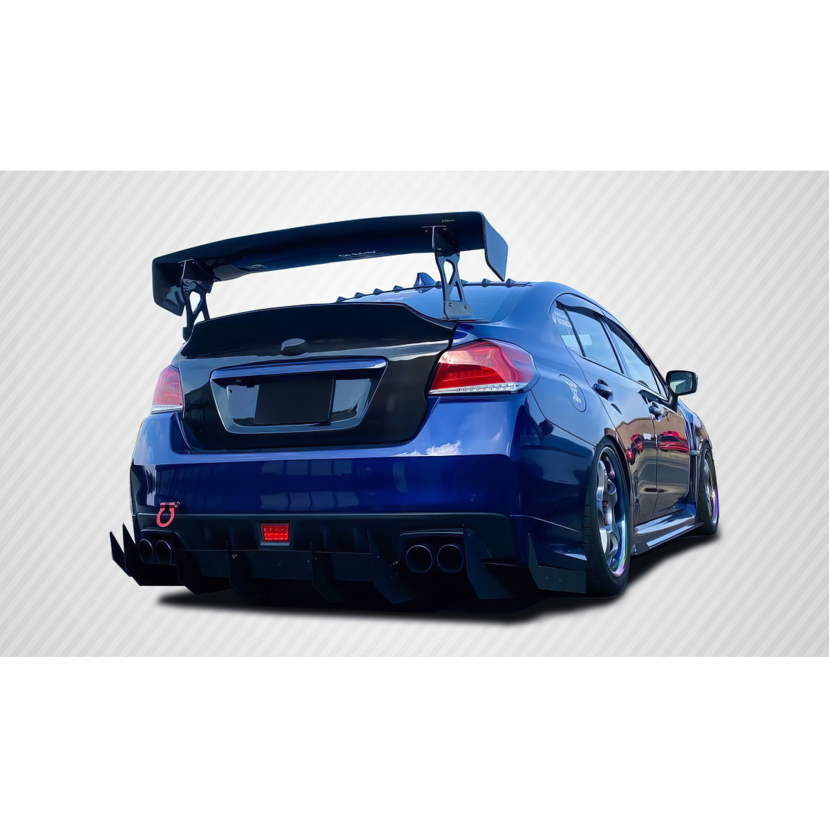 Modify your Subaru WRX 2015 with our Exterior/Trunks - Rear view angle showing carbon fiber trunk design