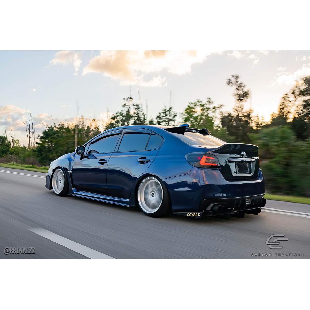 Modify your Subaru WRX 2015 with our Exterior/Trunks - The image shows a side angle view of the car