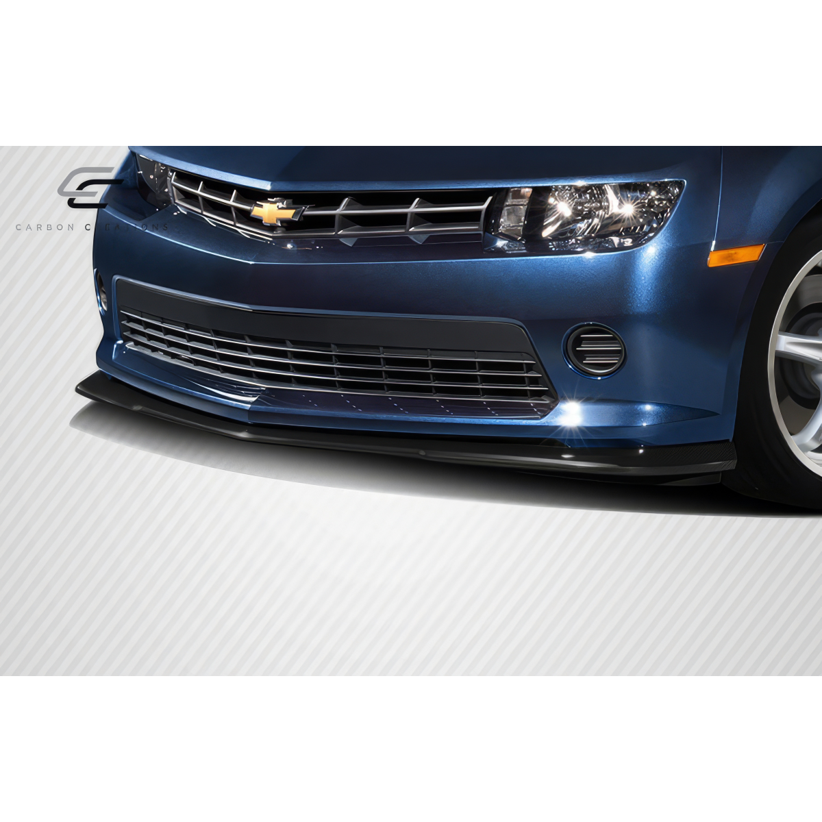 Modify your Chevrolet Camaro 2014 with our Exterior/Front Bumpers or Lips - Part shown at a low frontal angle