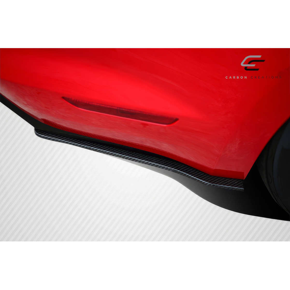Modify your Ford GT 2015 with our Exterior/Rear Bumpers or Lips - Angled view of rear carbon fiber add on for Mustang
