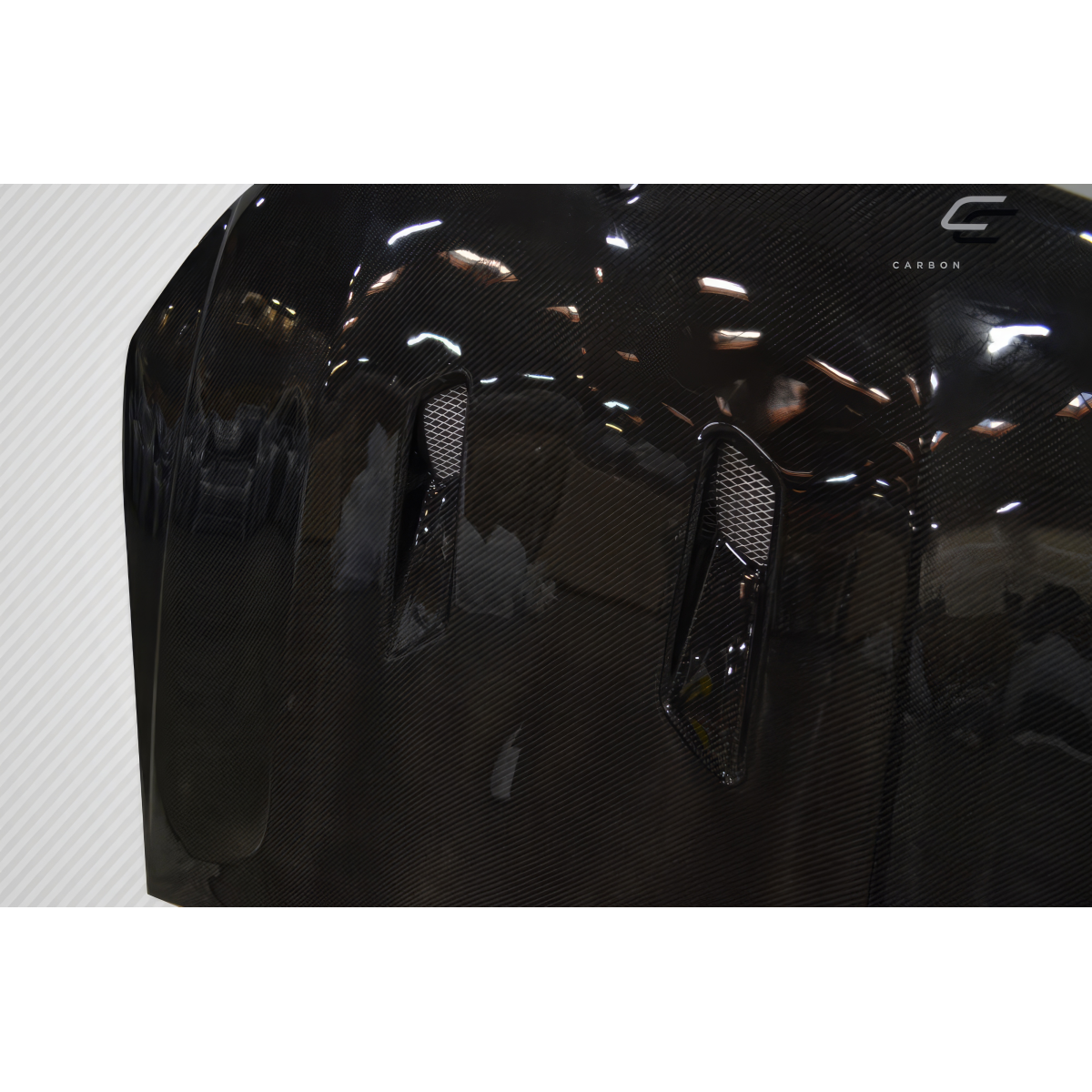 Modify your Mercedes-Benz C300 2008 with our Exterior/Hoods - Part shown at a slight angle from the front