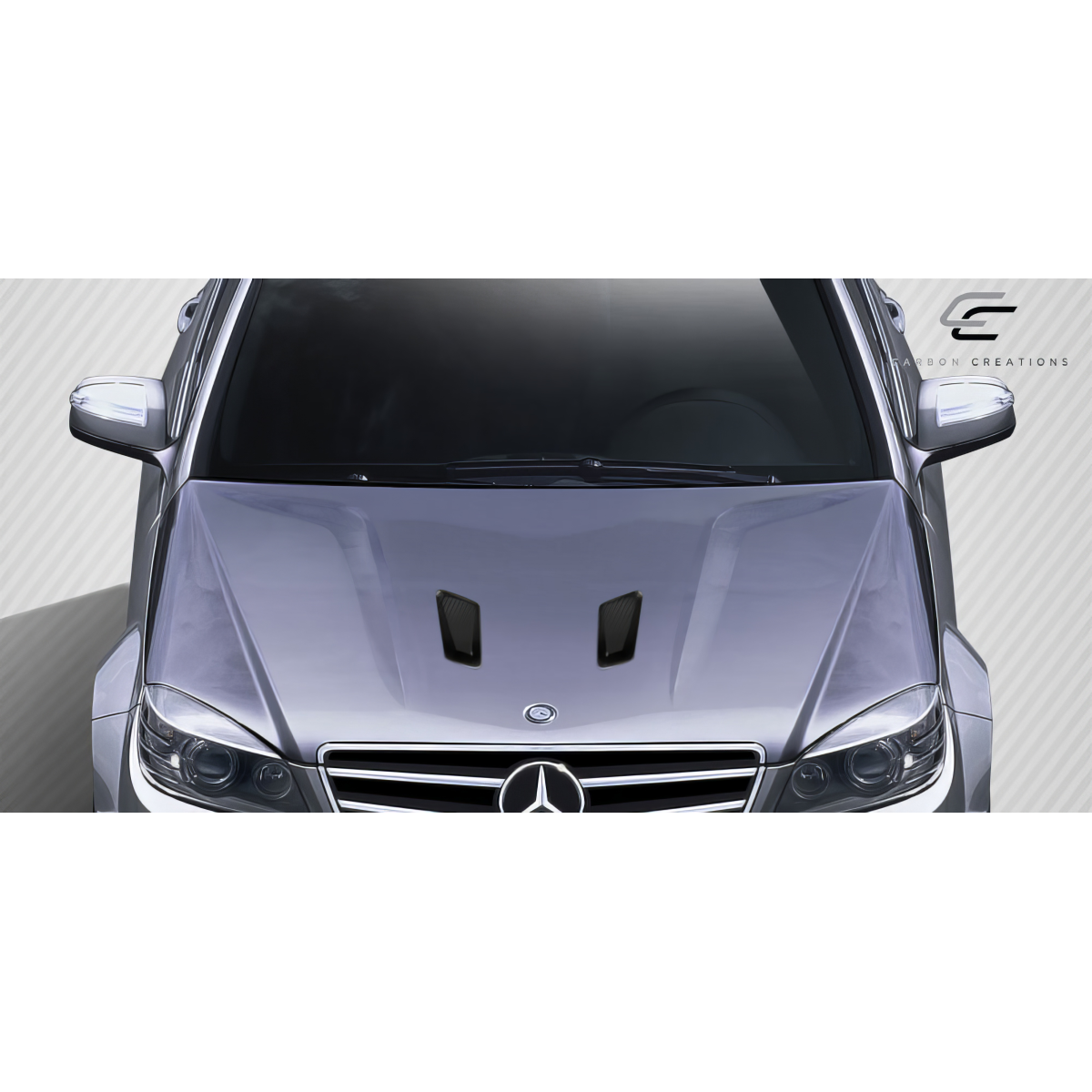 Modify your Mercedes-Benz C300 2008 with our Exterior/Hoods - Top view of the hood at a straight angle