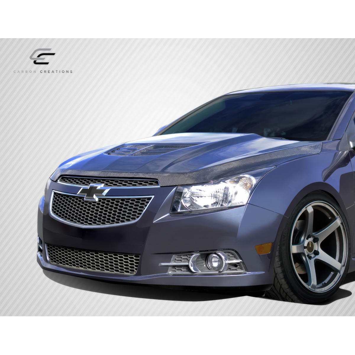 Modify your Chevrolet Cruze 2011 with our Exterior/Hoods - Front angle of the Chevrolet Cruze showing hood