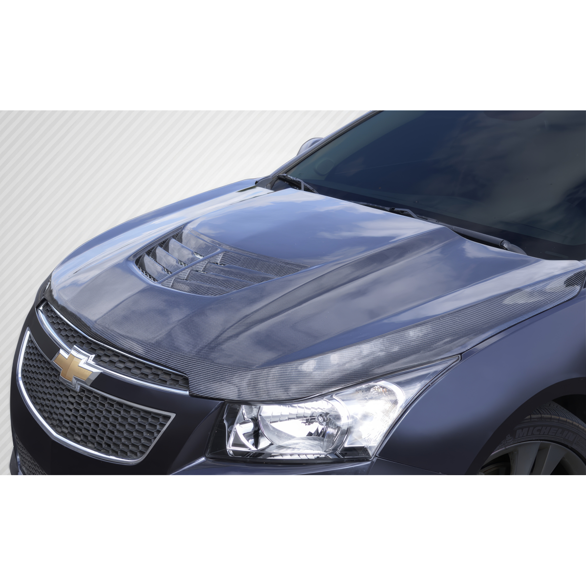 Modify your Chevrolet Cruze 2011 with our Exterior/Hoods - View of the hood from a front angle