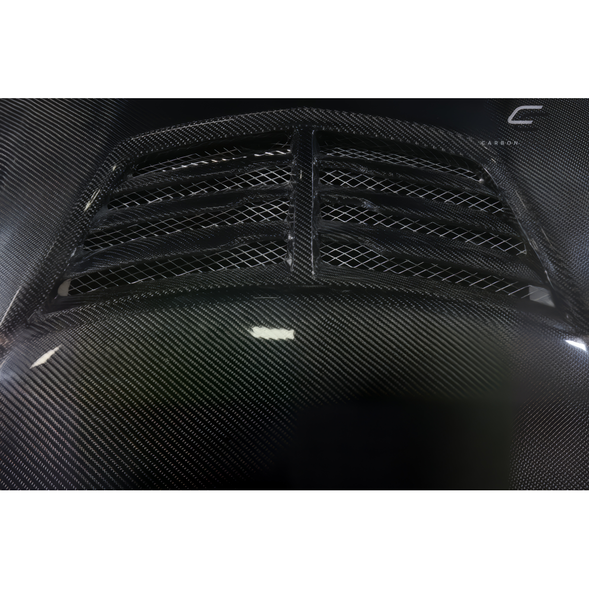 Modify your Chevrolet Cobalt 2005 with our Exterior/Hoods - Top down view of carbon fiber hood with vents