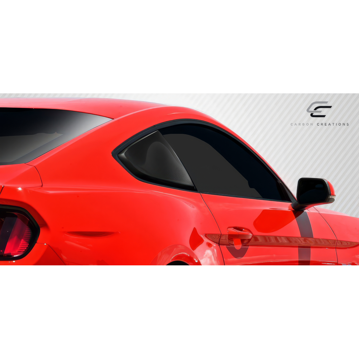 Modify your Ford Mustang 2015 with our Exterior/Scoops - Angled view of Mustang rear with scoop details