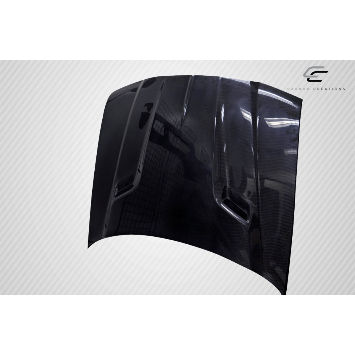 Modify your Chrysler 300 2005 with our Exterior/Hoods - Front view at slight angle highlighting curves