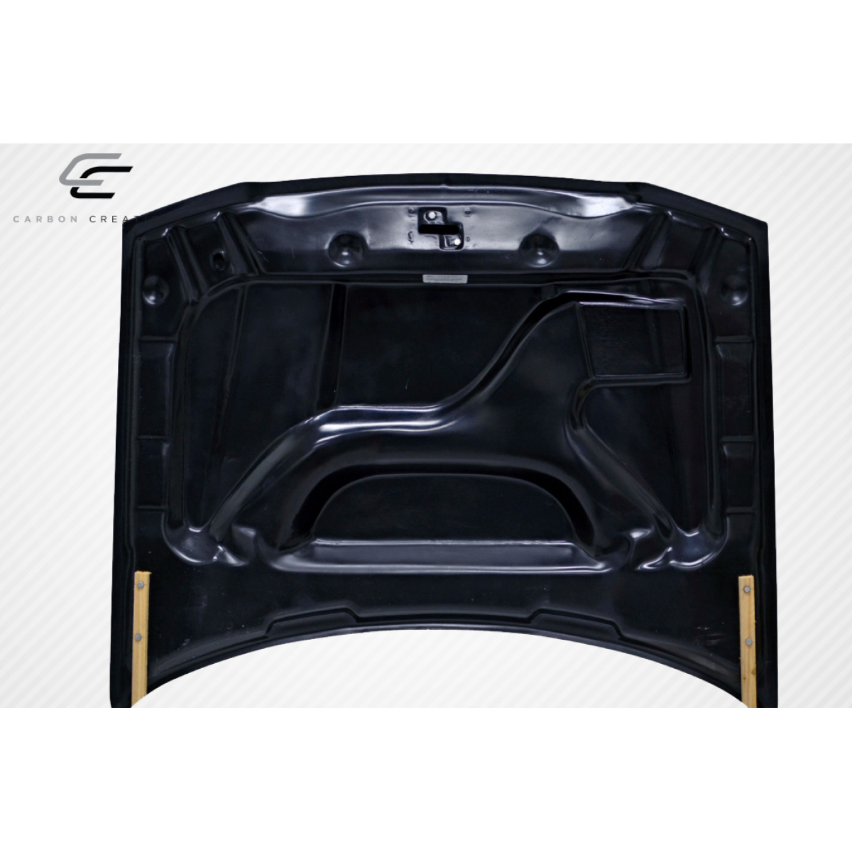 Modify your Chrysler 300 2005 with our Exterior/Hoods - Top view of the carbon fiber hood part design