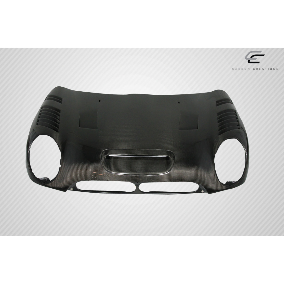 Modify your Mini Cooper 2002 with our Exterior/Hoods - Frontal view angled slightly downward