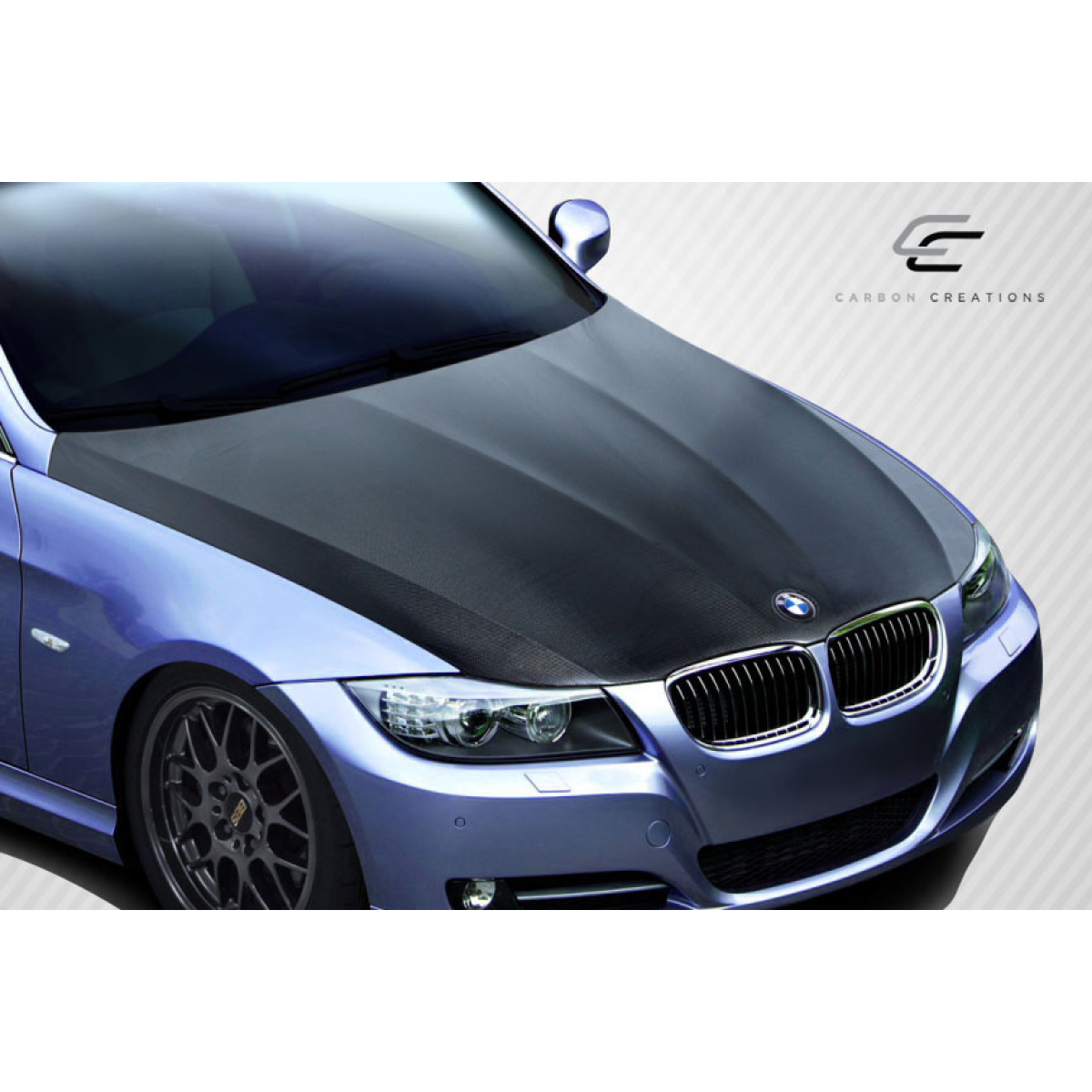 Modify your BMW 3-Series 2009 with our Exterior/Hoods - View from the front at a slight angle