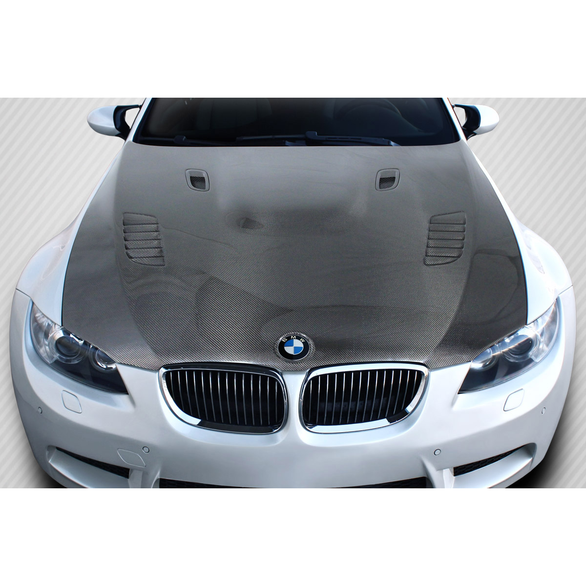 Modify your BMW M3 2008 with our Exterior/Hoods - Top down view of BMW M3 carbon fiber hood