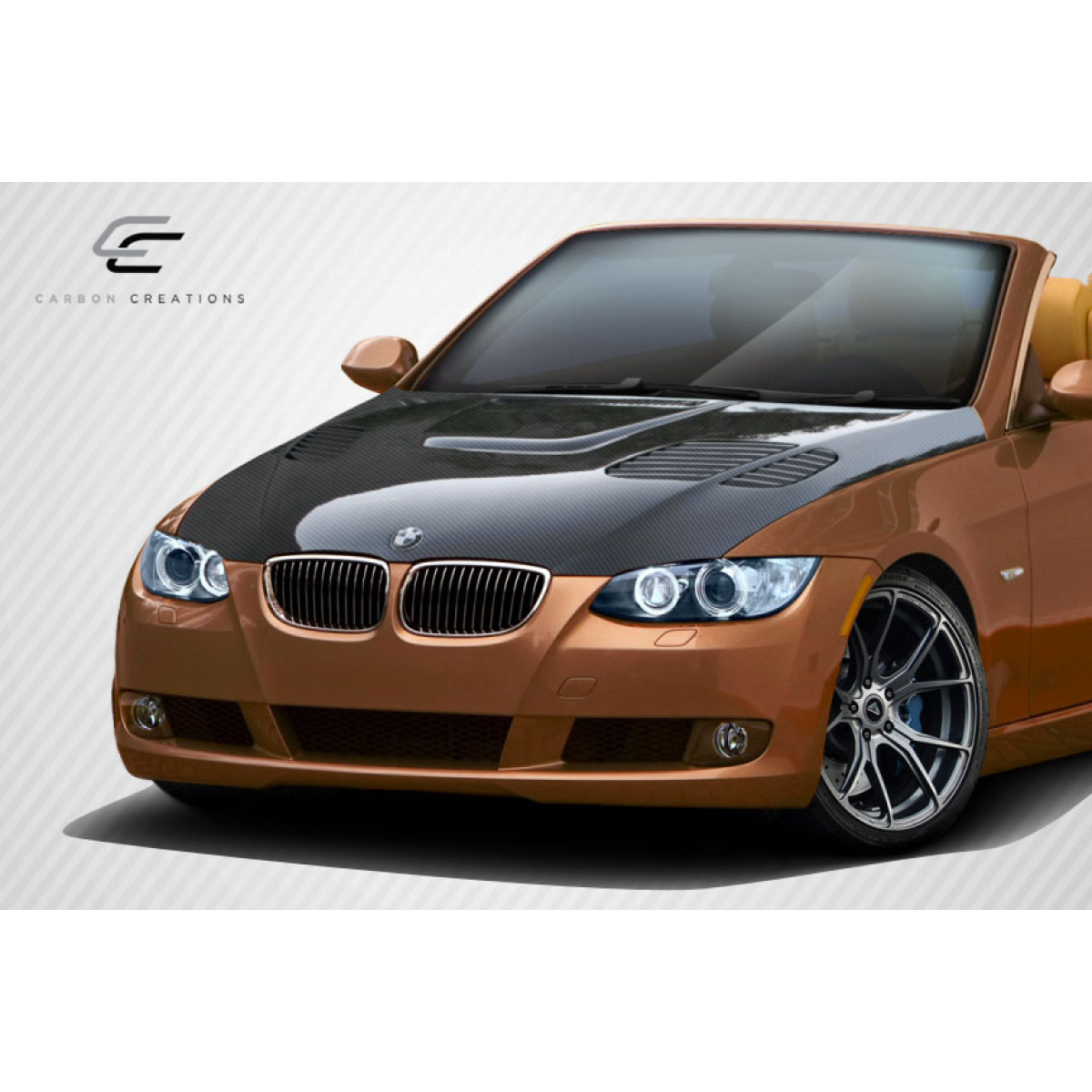 Modify your BMW 3-Series 2007 with our Exterior/Hoods - Front angle view of BMW 3 Series car hood