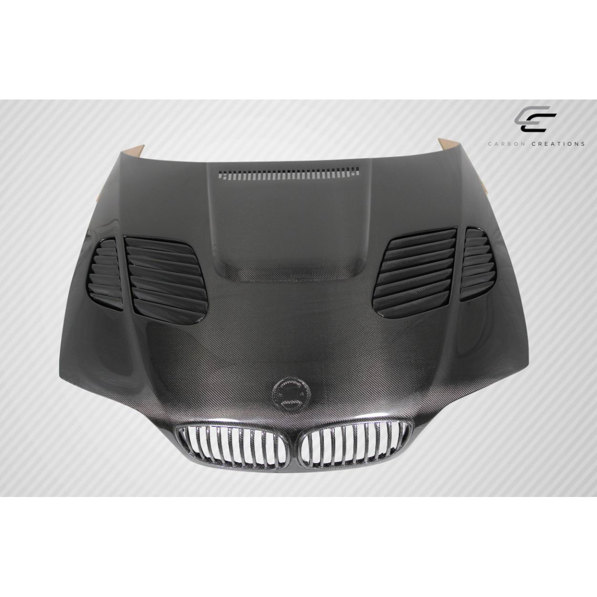 Modify your BMW 3-Series 2004 with our Exterior/Hoods - Top view of BMW E46 carbon fiber hood