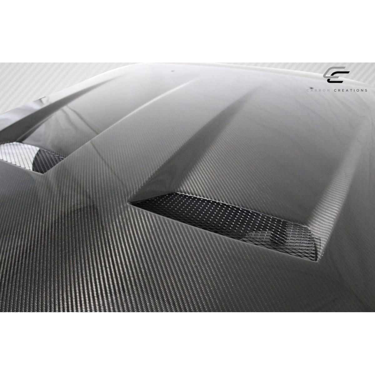 Modify your Ford Mustang 2005 with our Exterior/Hoods - Image shows hood at a high angle from above