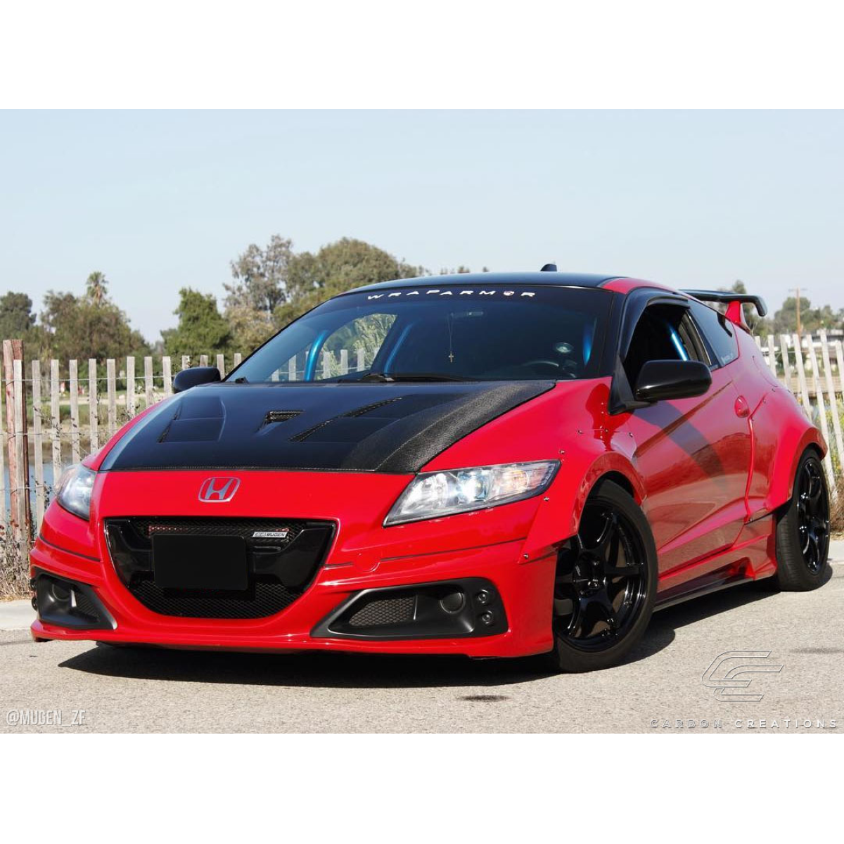 Modify your Honda CR-Z 2011 with our Exterior/Hoods - Front three quarter view of the vehicle