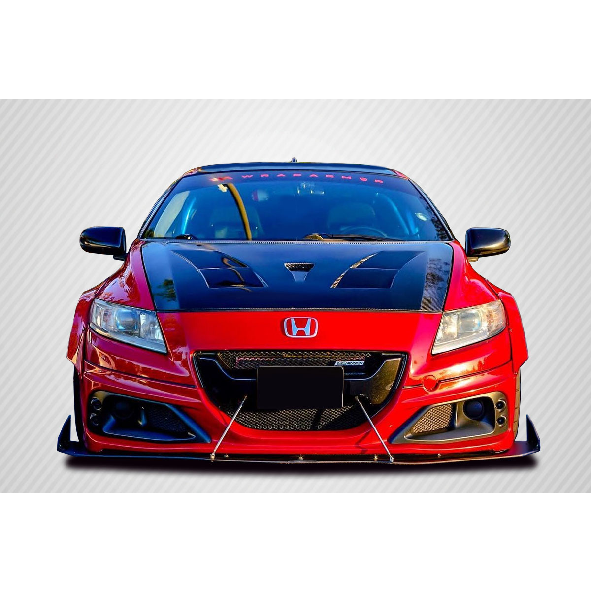 Modify your Honda CR-Z 2011 with our Exterior/Hoods - Front view of the Honda CR-Z at eye level