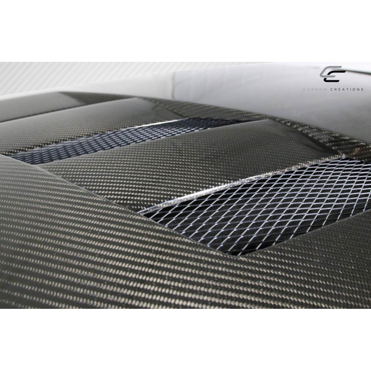 Modify your Hyundai Veloster 2012 with our Exterior/Hoods - Top down angle of a carbon fiber hood