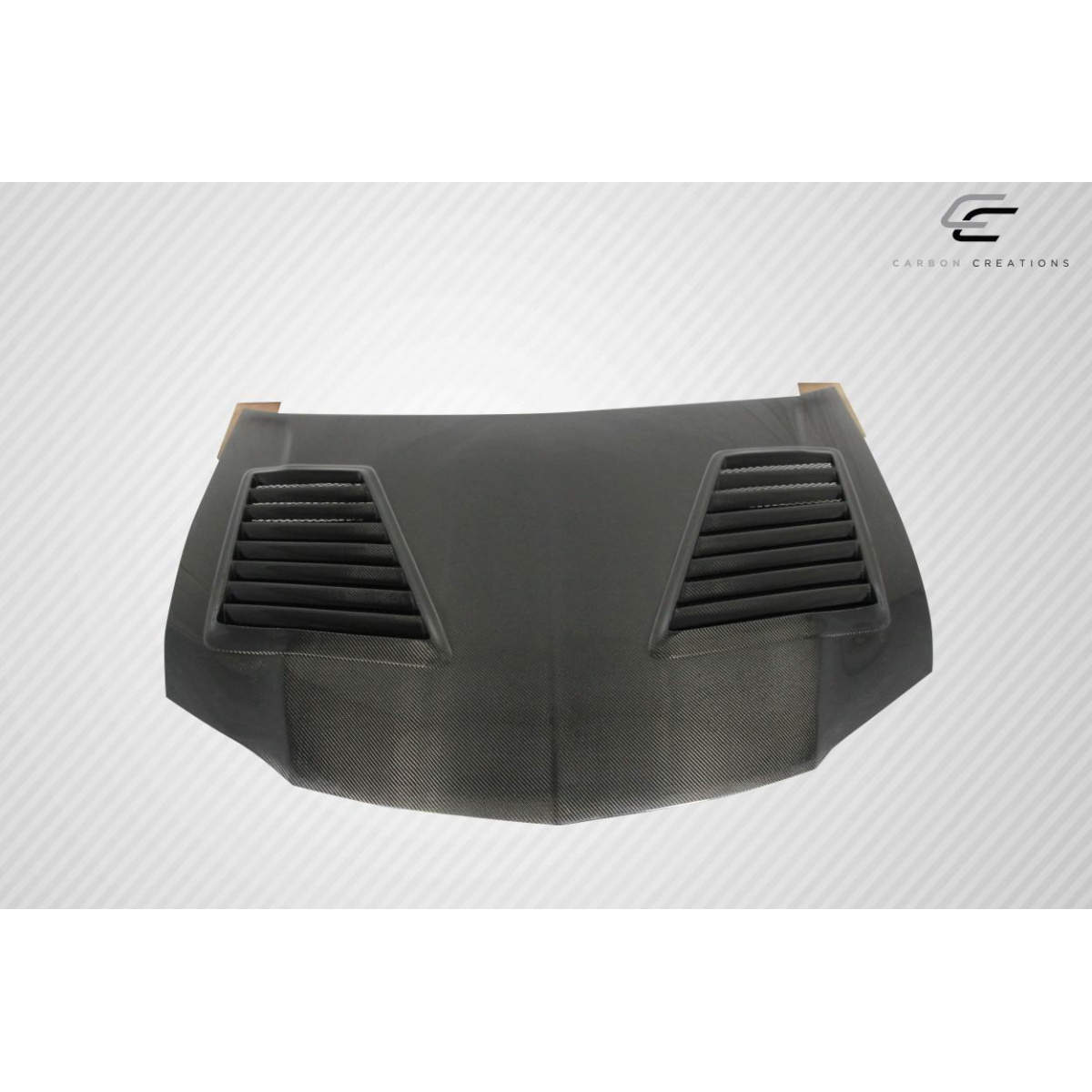 Modify your Mitsubishi Evolution 2003 with our Exterior/Hoods - Top down view of hood at a flat angle