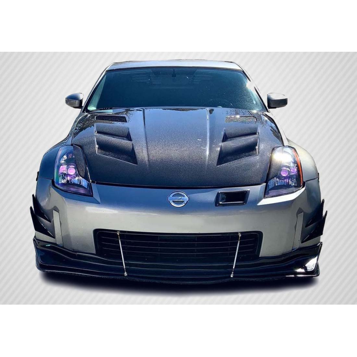 Modify your Nissan 350Z 2003 with our Exterior/Hoods - Front view of Nissan 350Z hood features