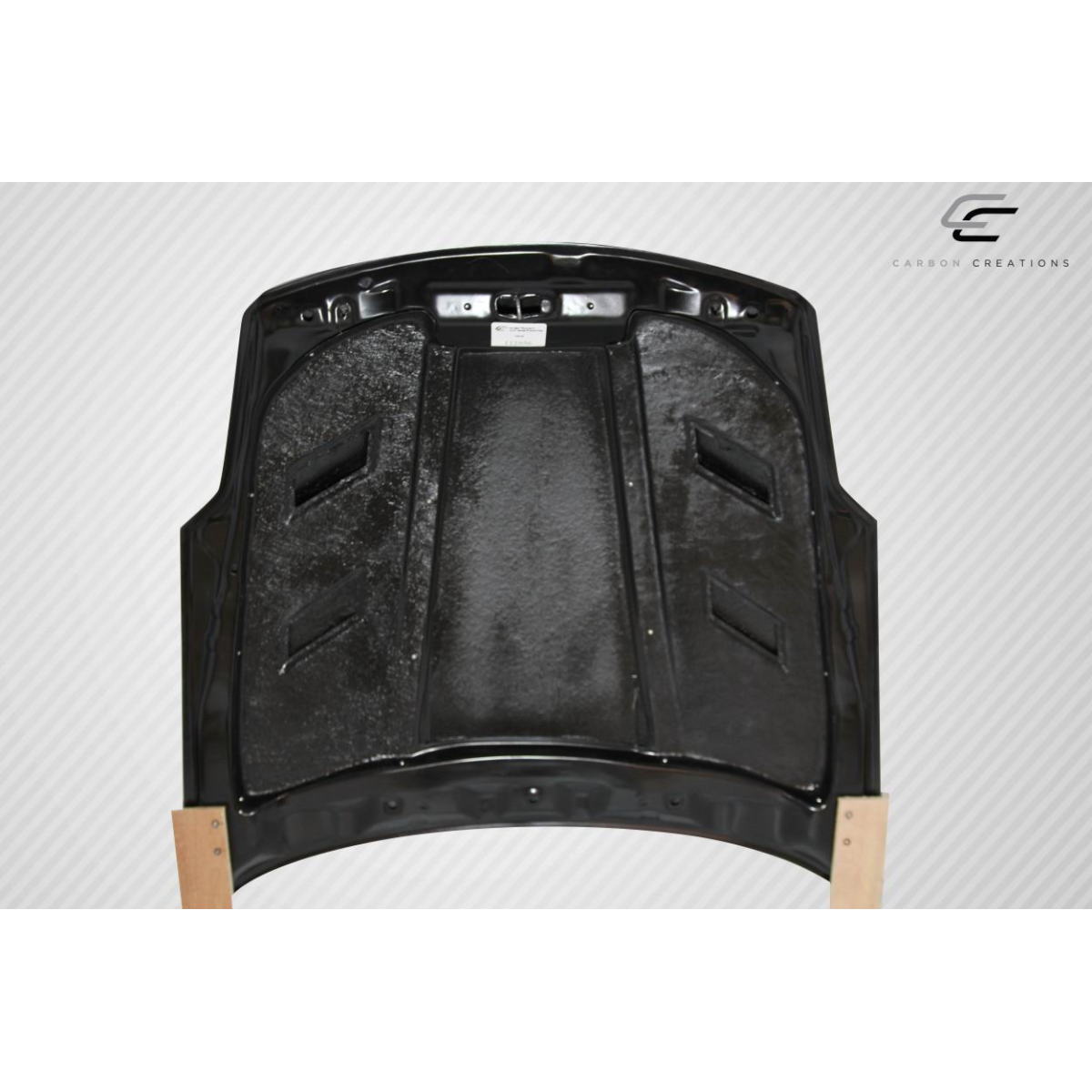 Modify your Nissan 350Z 2007 with our Exterior/Hoods - Top down view of the carbon fiber hood part