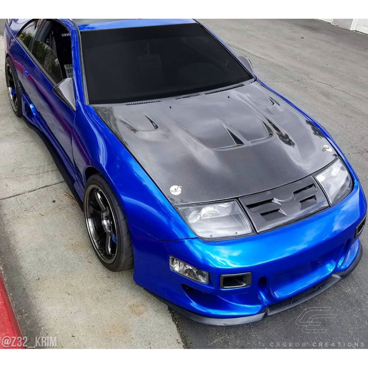 Modify your Nissan 300ZX 1990 with our Exterior/Hoods - Top down view of the carbon fiber hood