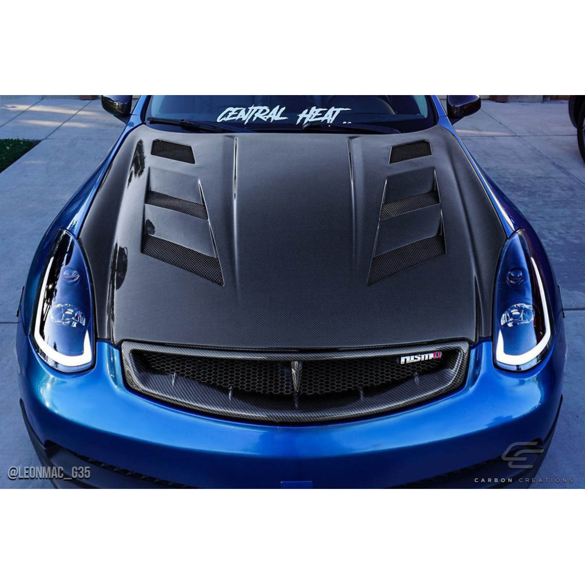 Modify your Infiniti G35 2003 with our Exterior/Hoods - Top down view of vehicle hood