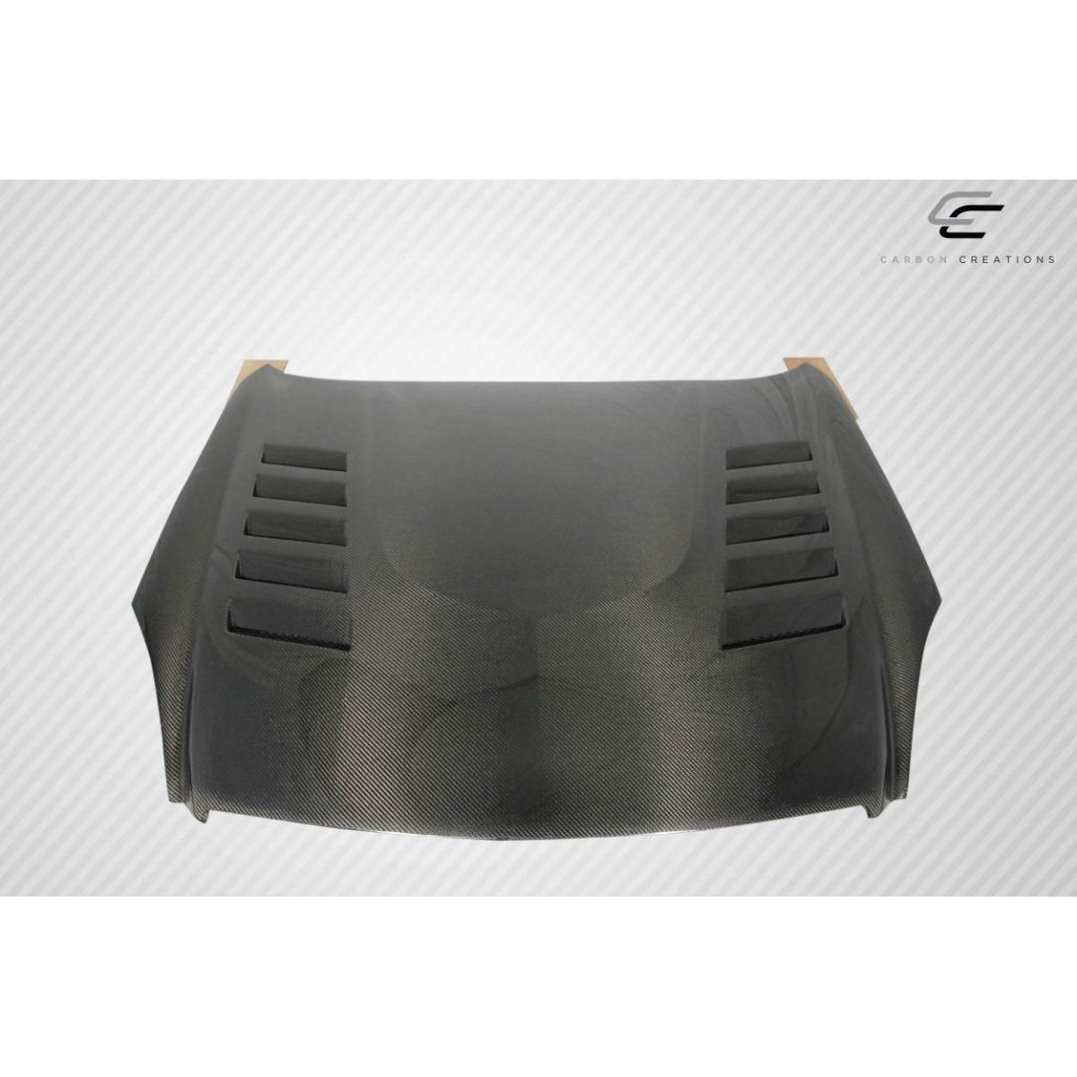 Modify your Infiniti G35 2003 with our Exterior/Hoods - Top down view of carbon fiber hood part