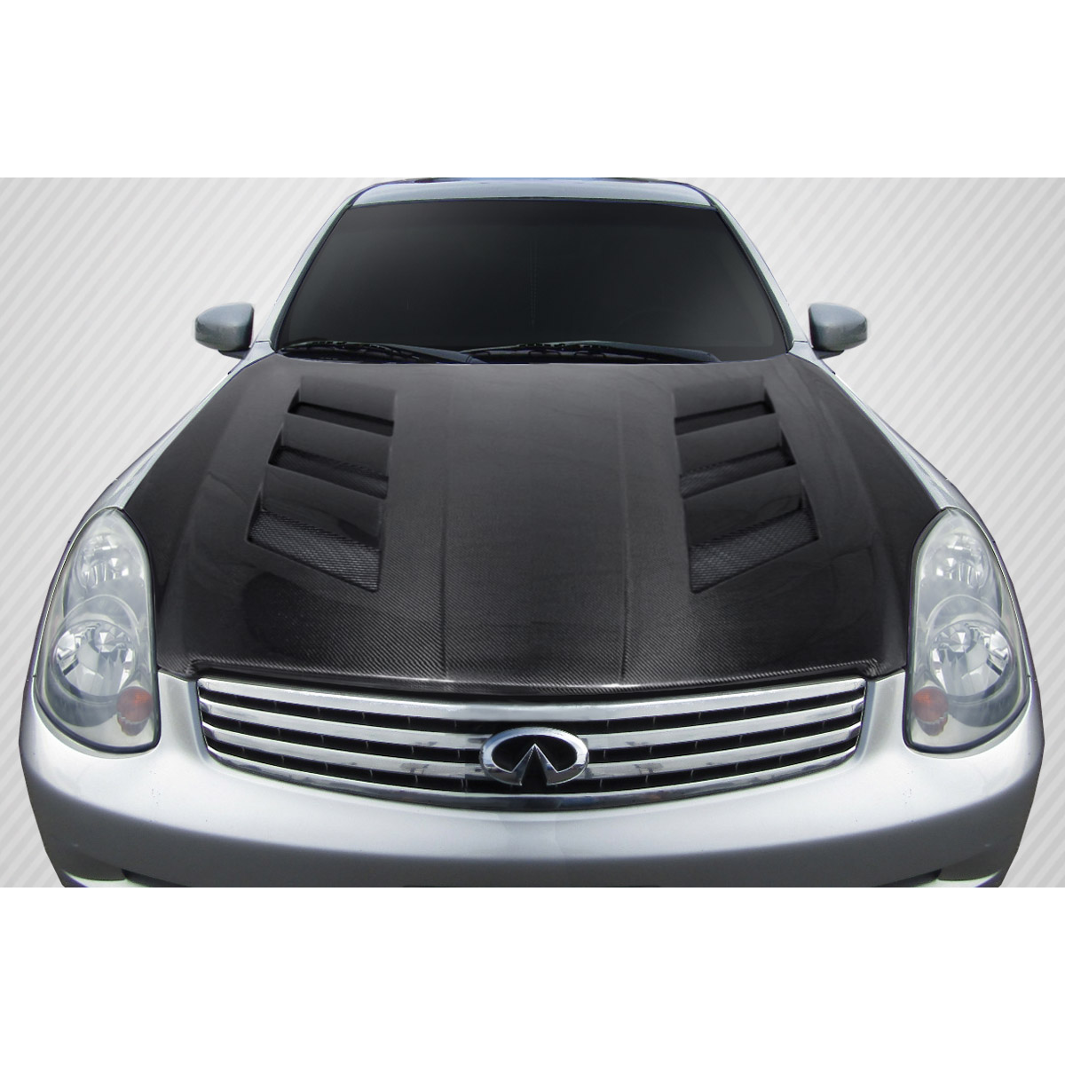 Modify your Infiniti G35 2003 with our Exterior/Hoods - Top down view of the car hood