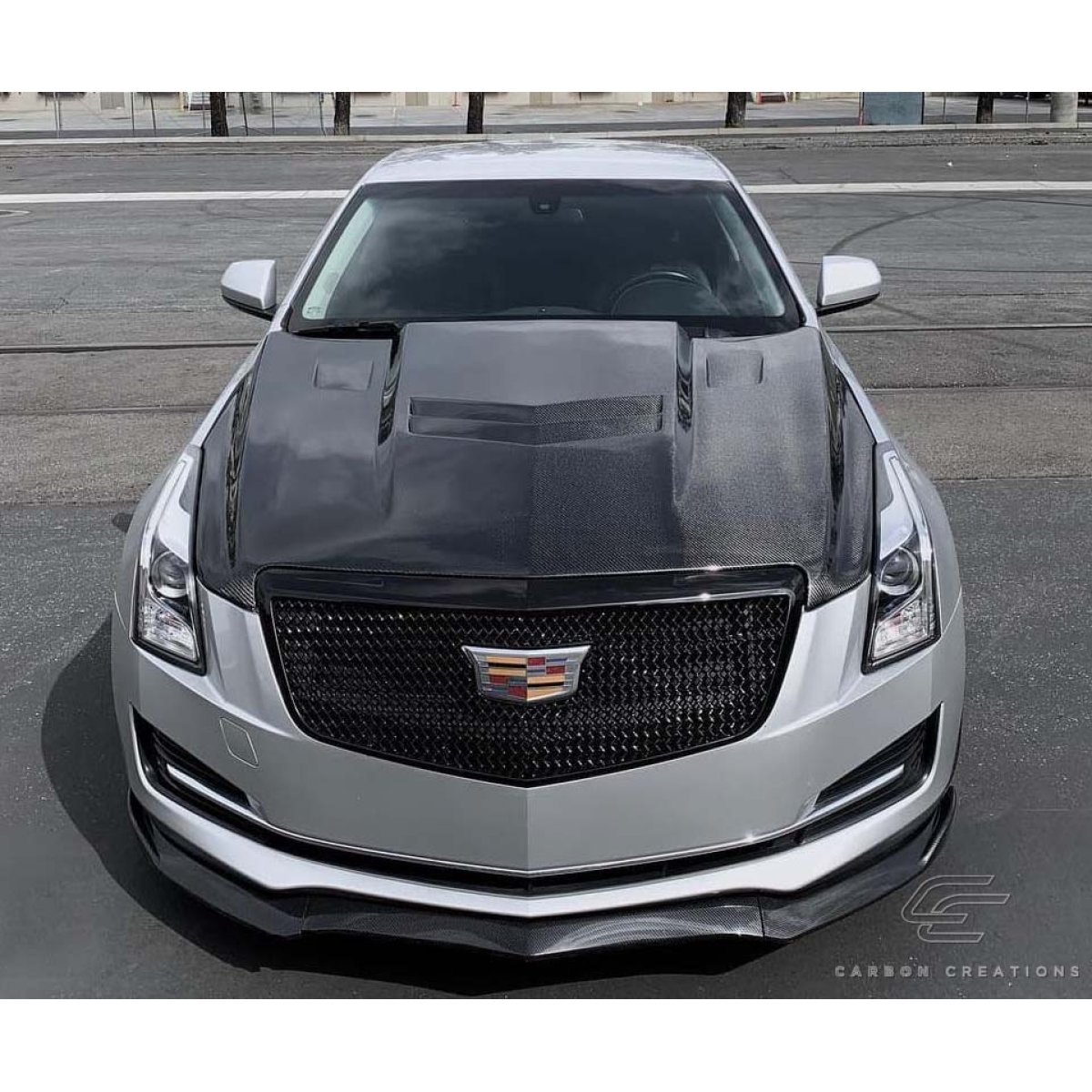 Modify your Cadillac ATS 2012 with our Exterior/Hoods - Front angle view of the Cadillac ATS with hood