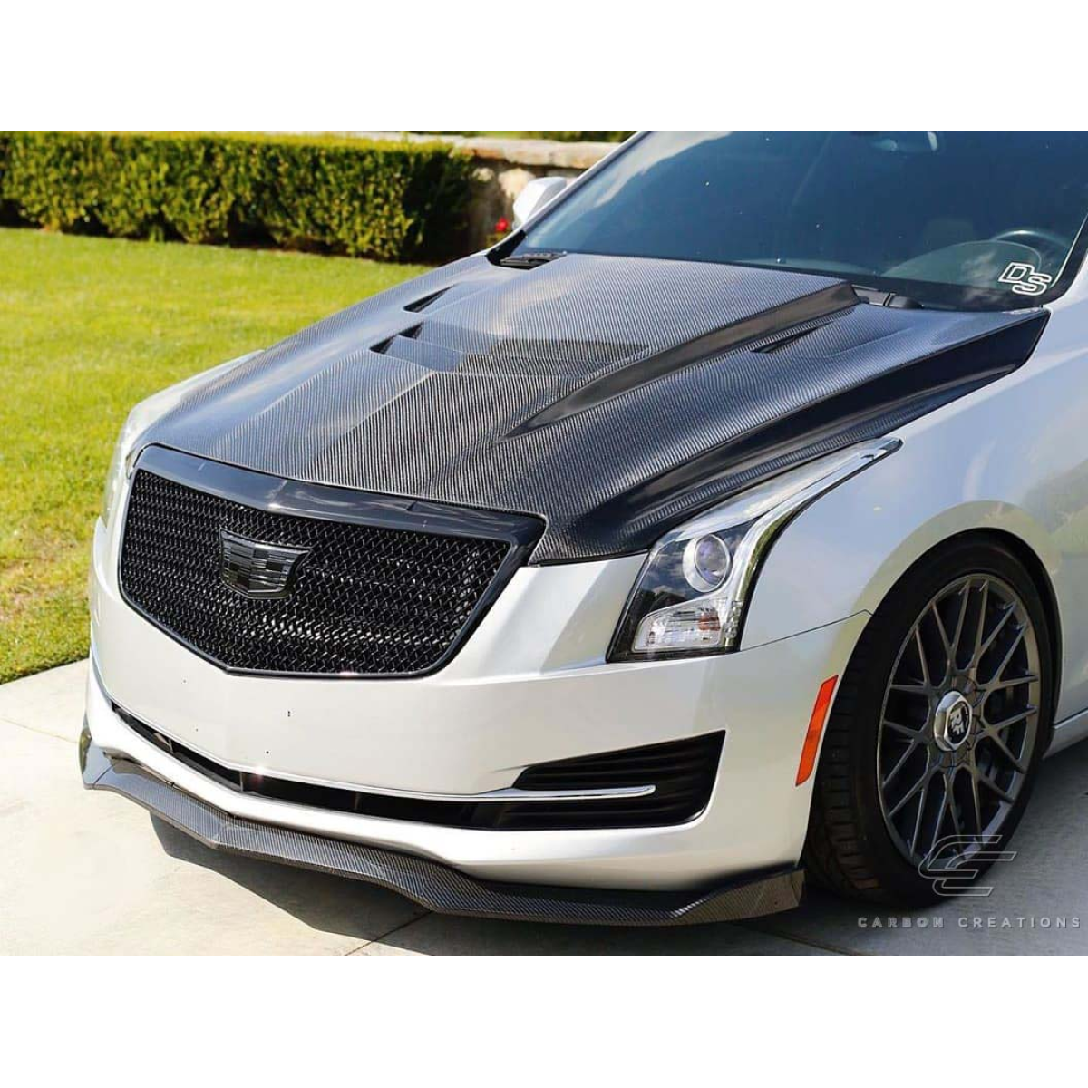 Modify your Cadillac ATS 2012 with our Exterior/Hoods - Front three quarter angle of the vehicle hood