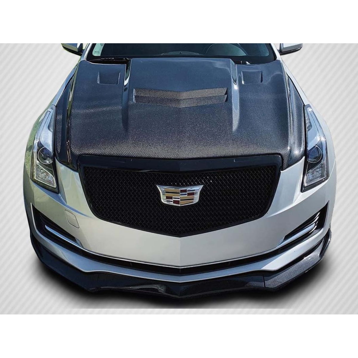 Modify your Cadillac ATS 2012 with our Exterior/Hoods - Front view of Cadillac ATS hood at a slight angle