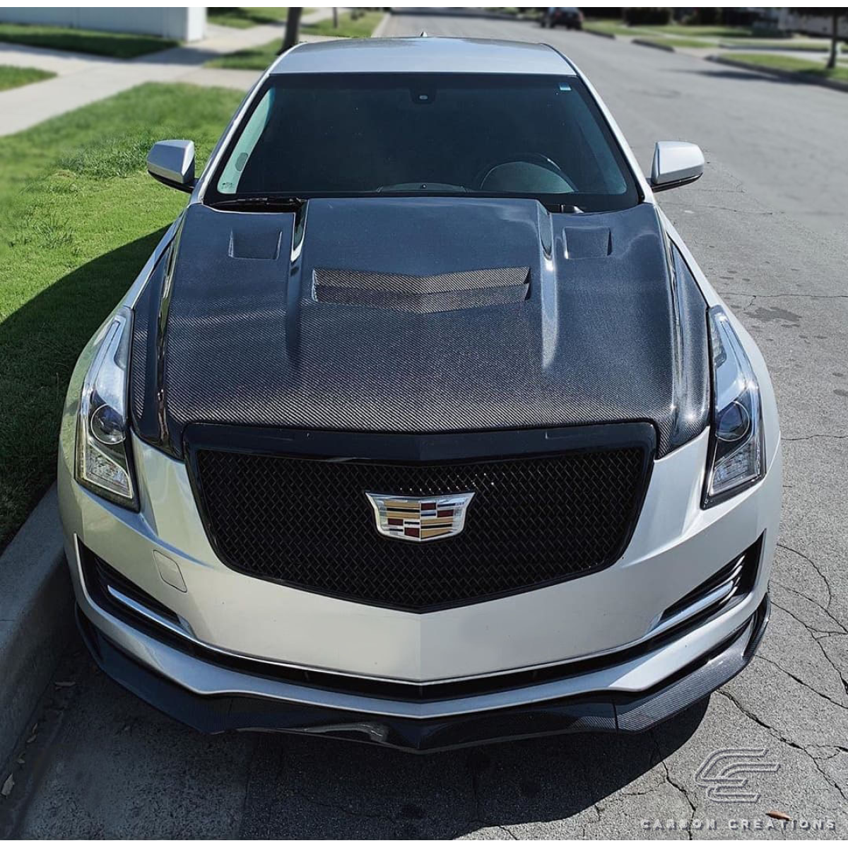 Modify your Cadillac ATS 2012 with our Exterior/Hoods - Front view with slight downward angle showing hood