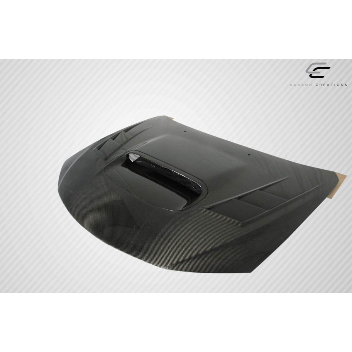 Modify your Subaru Impreza 2008 with our Exterior/Hoods - Angled view of carbon fiber hood part