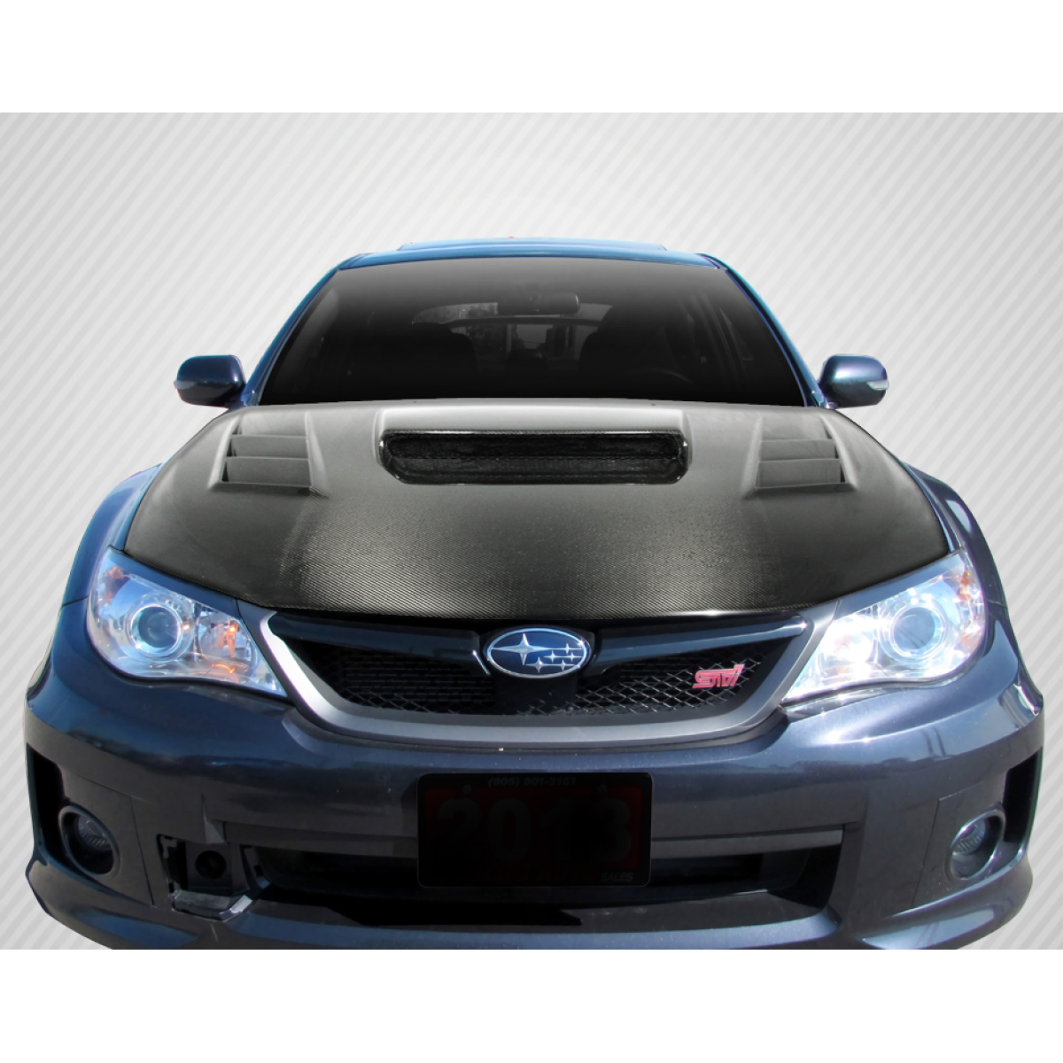 Modify your Subaru Impreza 2008 with our Exterior/Hoods - Front view of the carbon fiber hood