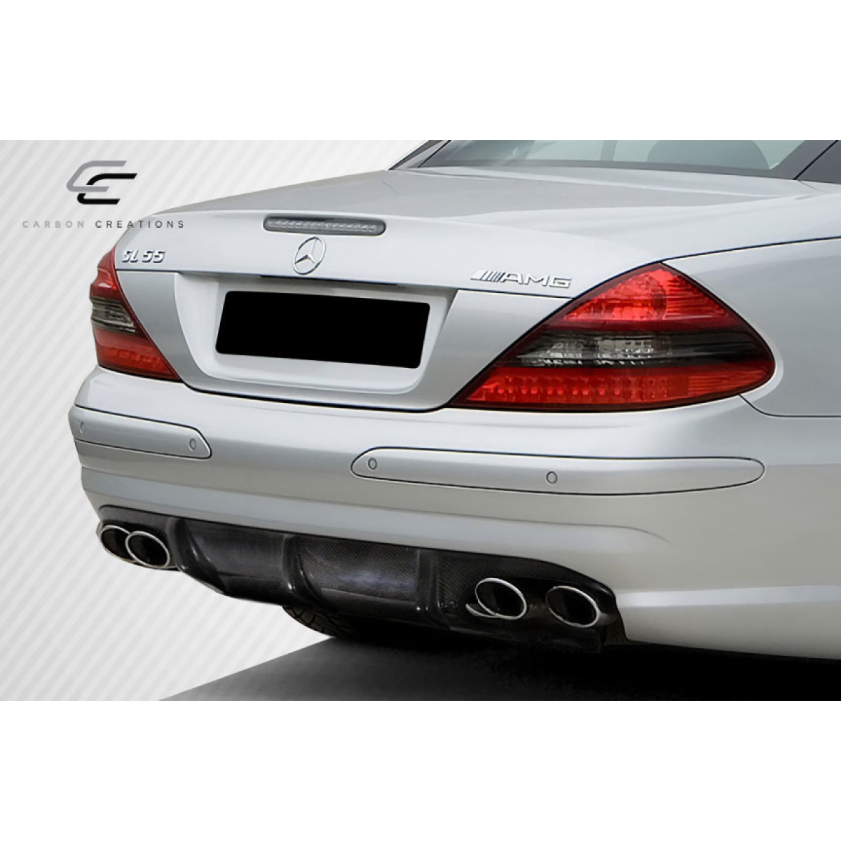 Modify your Mercedes-Benz SL-Class 2003 with our Exterior/Diffusers - Image shows rear angle of vehicle part