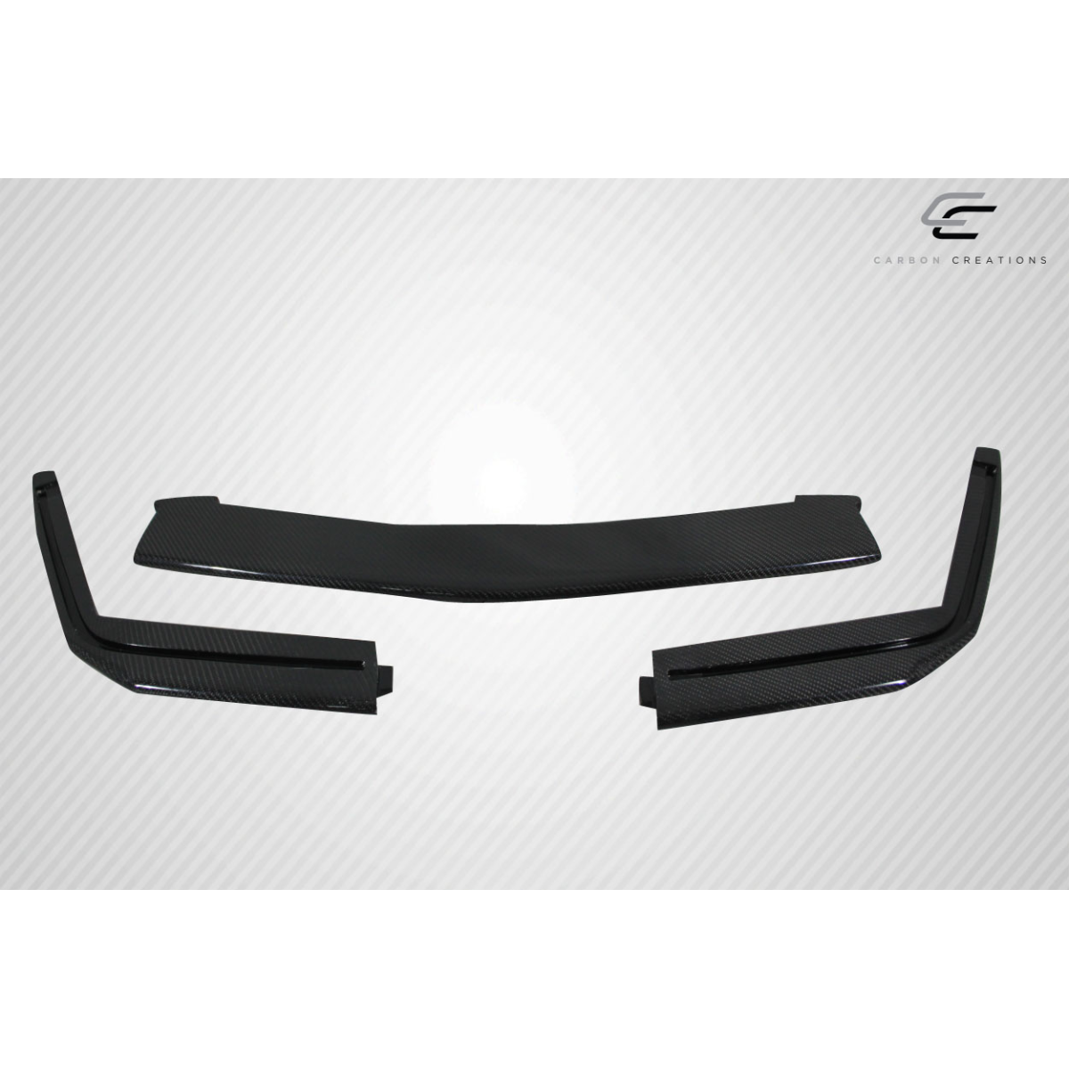 Modify your Cadillac CTS 2009 with our Exterior/Other Exterior - Front view of three piece carbon fiber splitter