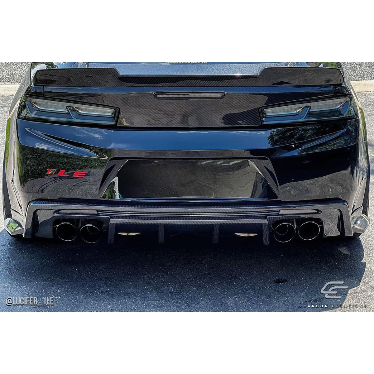 Modify your Chevrolet Camaro 2016 with our Exterior/Diffusers - Image captured from a rear angle