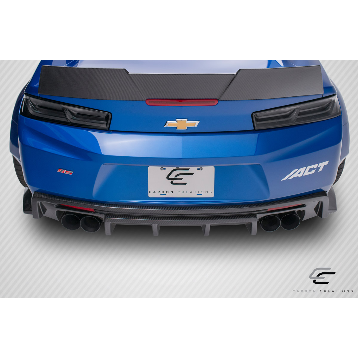 Modify your Chevrolet Camaro 2016 with our Exterior/Diffusers - Rear view angle of Camaro showcasing diffuser