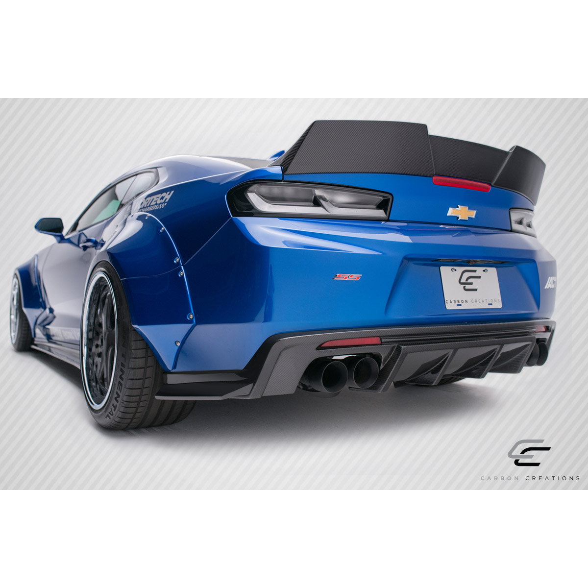 Modify your Chevrolet Camaro 2016 with our Exterior/Diffusers - Viewed from a low rear angle