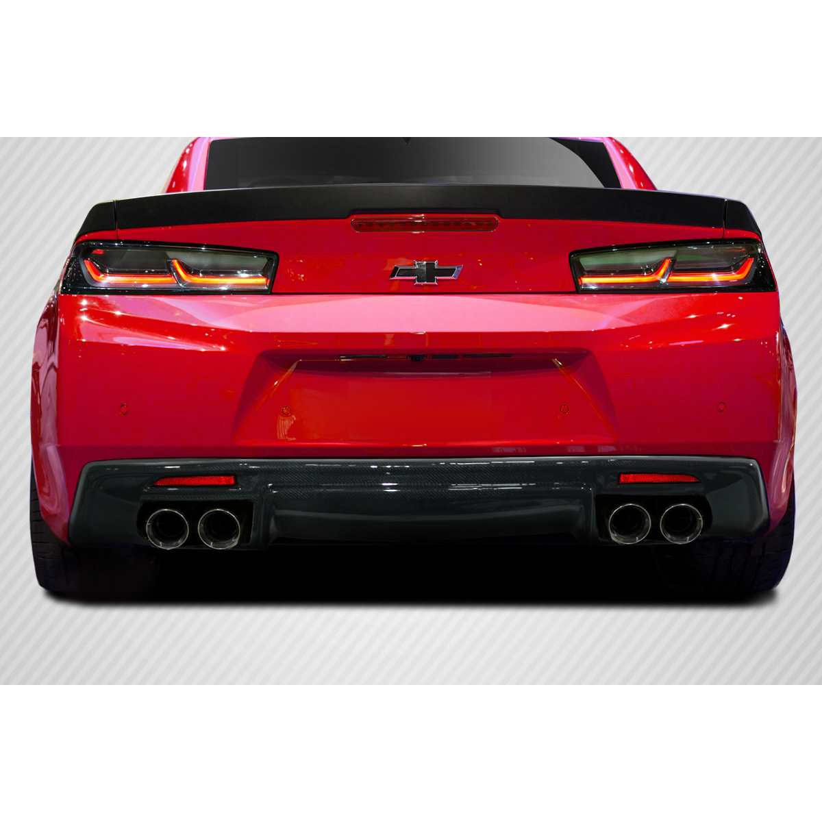 Modify your Chevrolet Camaro 2016 with our Exterior/Diffusers - Rear view of the vehicle at eye level