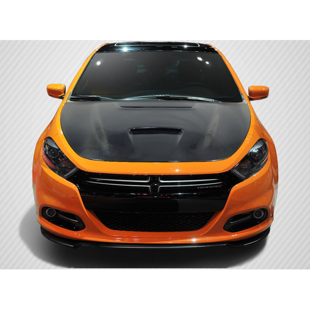 Modify your Dodge Dart 2013 with our Exterior/Hoods - Front view of the Dodge Dart at a high angle