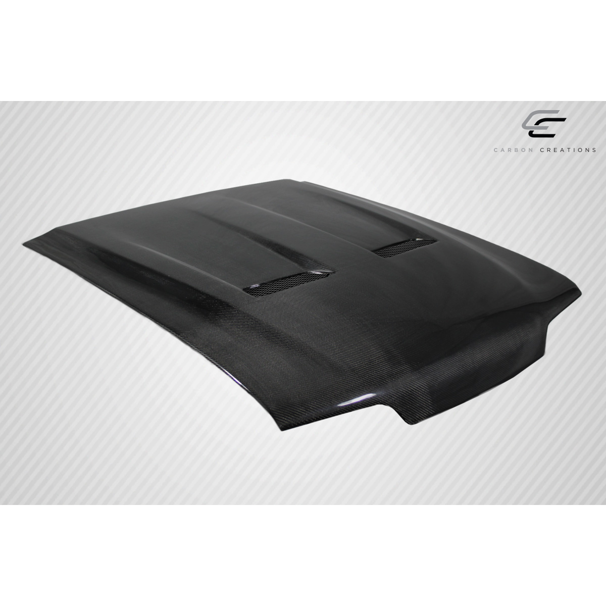 Modify your Ford Mustang 1987 with our Exterior/Hoods - Angled view from the front left