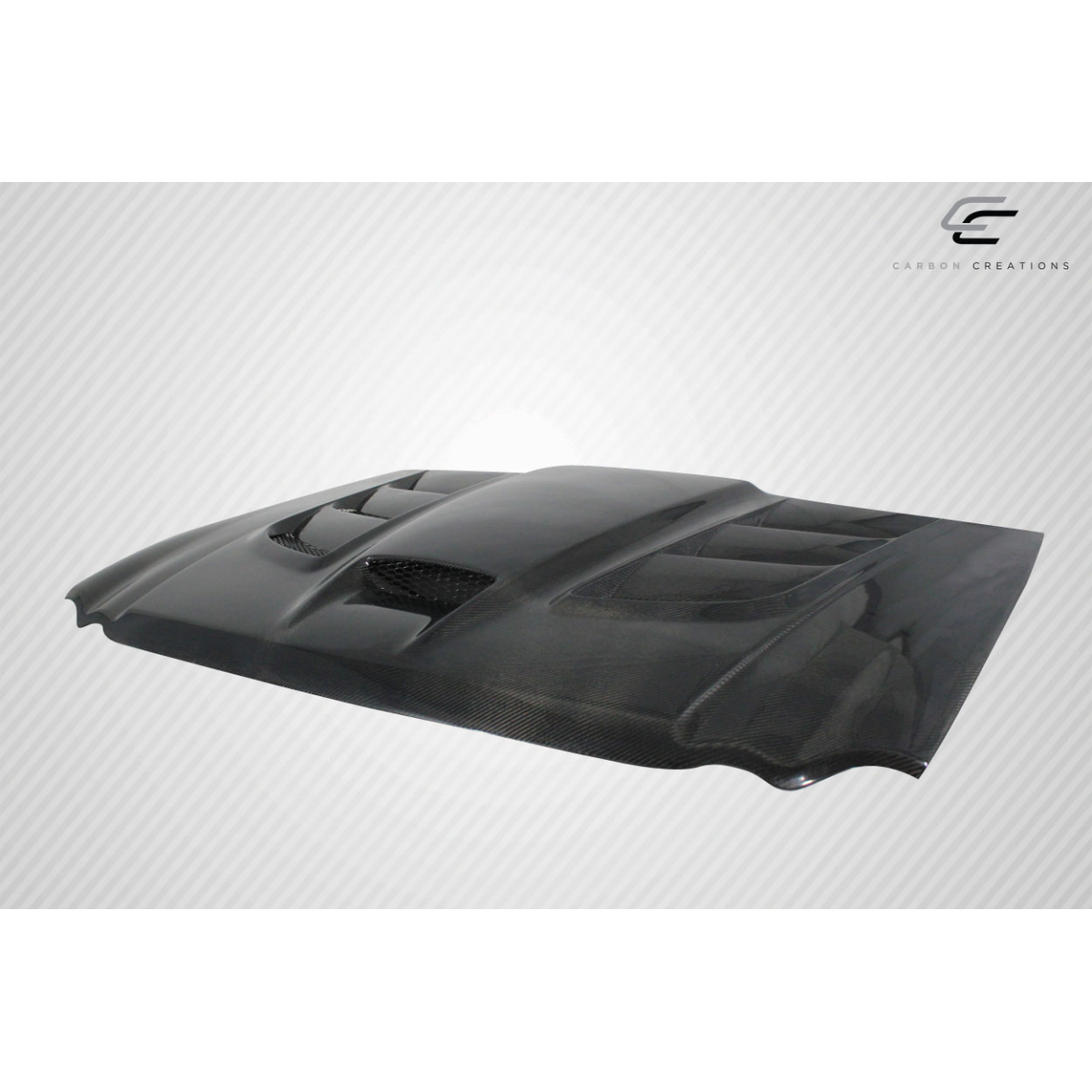 Modify your Jeep Cherokee 2005 with our Exterior/Hoods - Angled view showing the carbon fiber hood detail