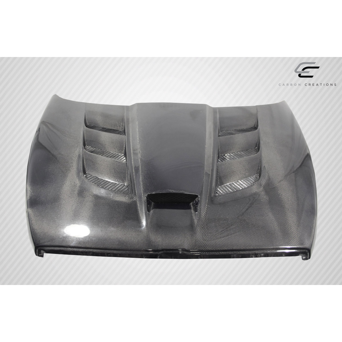 Modify your Dodge Ram 1994 with our Exterior/Hoods - Top down view of vehicle hood at a flat angle