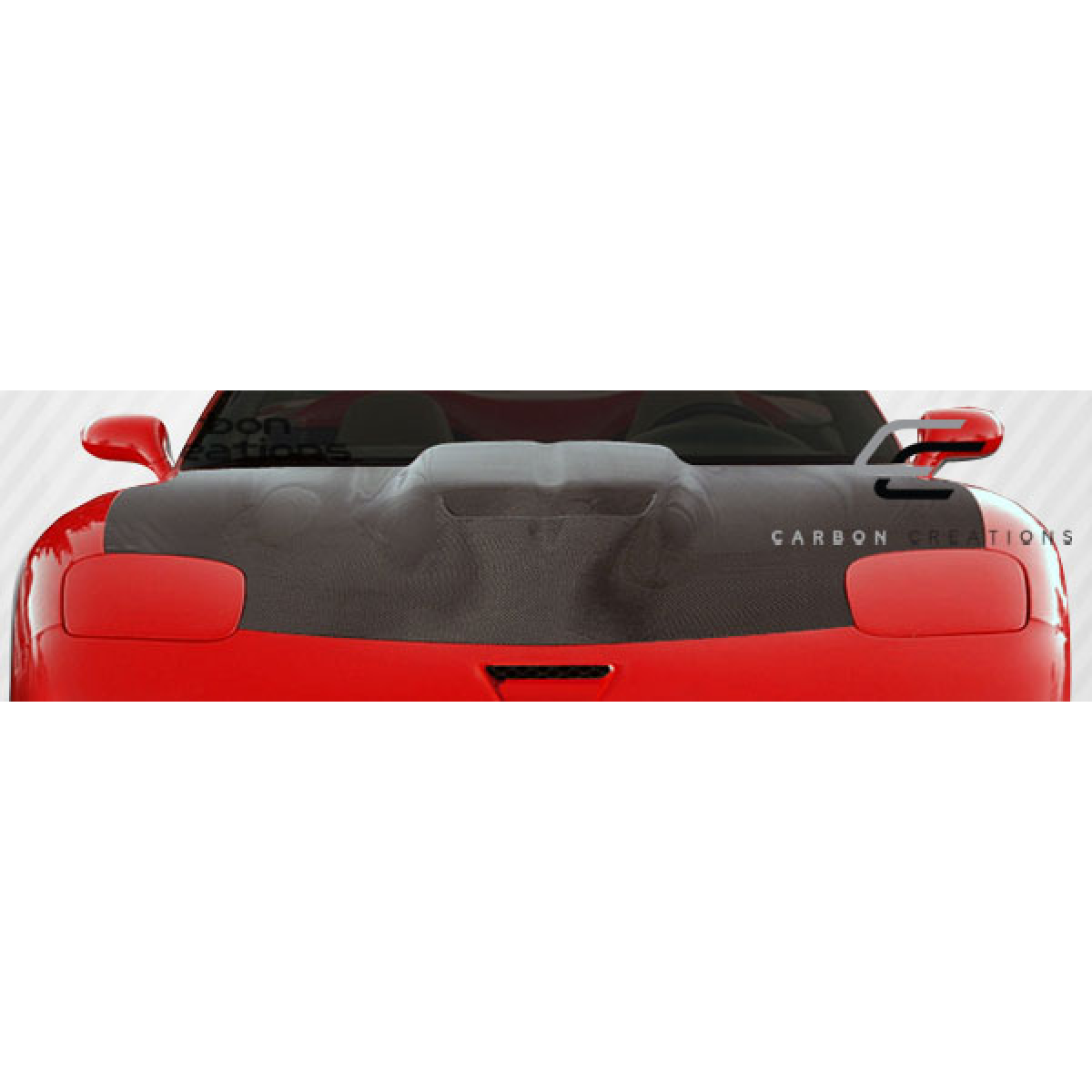 Modify your Chevrolet Corvette 1997 with our Exterior/Hoods - Top down view of hood at a slight angle