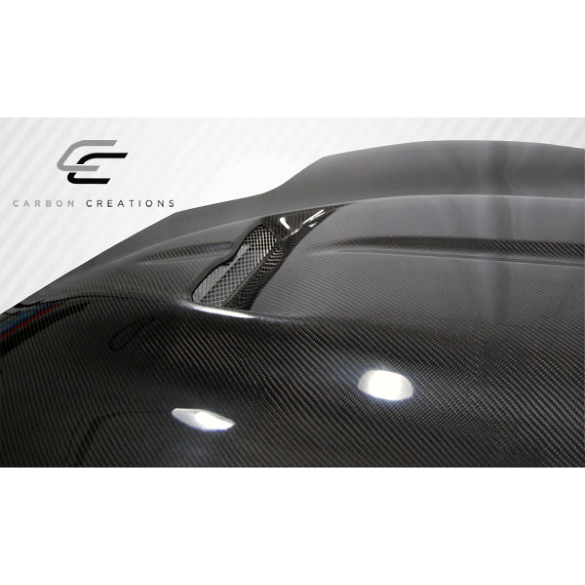 Modify your Chevrolet Corvette 1997 with our Exterior/Hoods - Top view showing carbon fiber texture and design