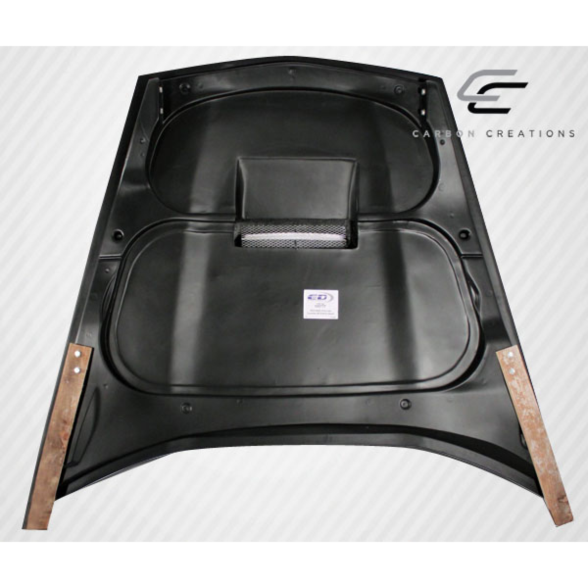 Modify your Chevrolet Corvette 2005 with our Exterior/Hoods - Top down view of car hood at a flat angle