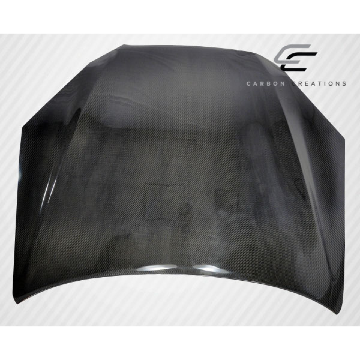 Modify your Genesis G70 2010 with our Exterior/Hoods - Top angle view of carbon fiber hood part