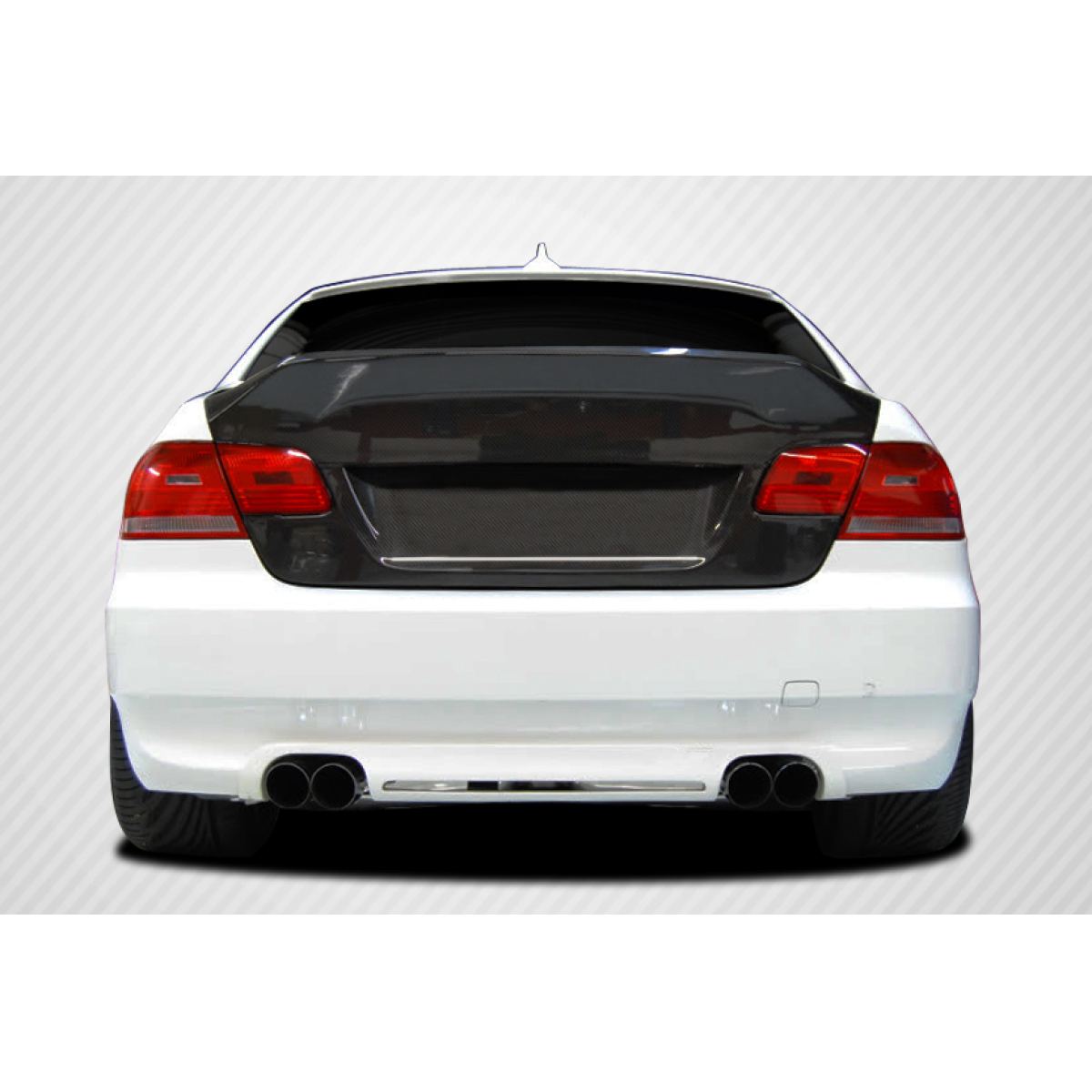 Modify your BMW 3-Series 2007 with our Exterior/Trunks - Rear view of a carbon fiber trunk part